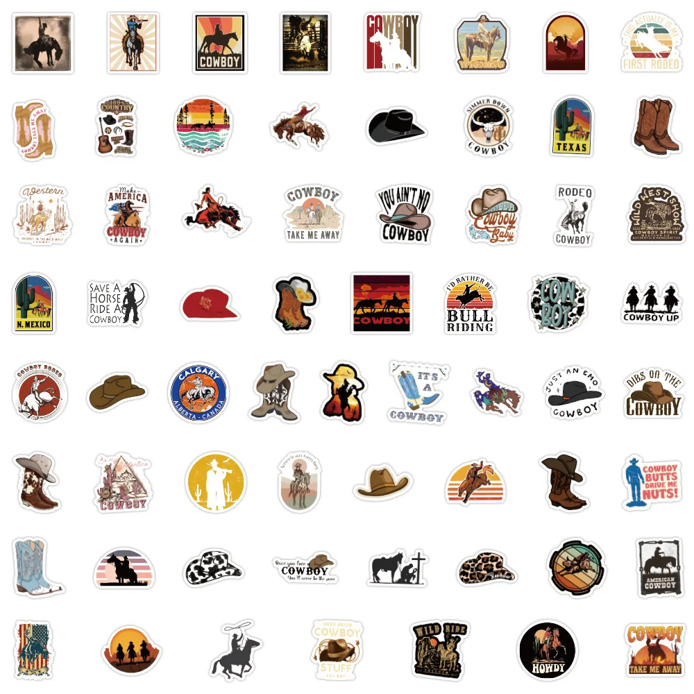 60Pcs New Western Cowboy Graffiti DIY Stickers Luggage Laptop Phone Guitar Car Bike Phone Skateboard Decals view 6
