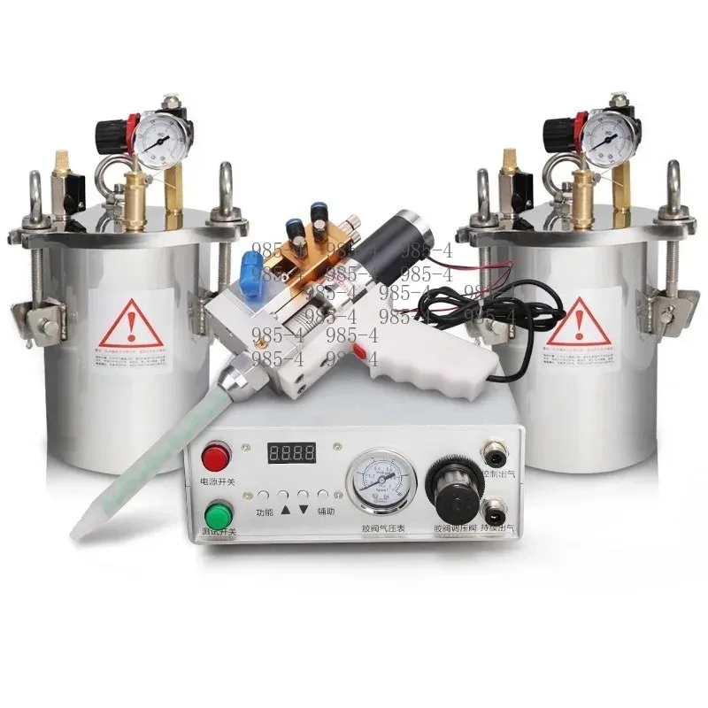 Stainless Steel Pressure Dispensing Set Double Component AB Glue Mixing Filling