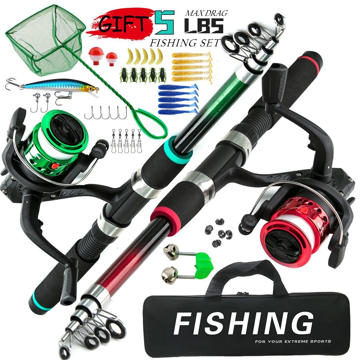 

Children's fishing rod wheel lure set throwing rod 1.8m sea rod soft bait fishing net complete set of fishing gear