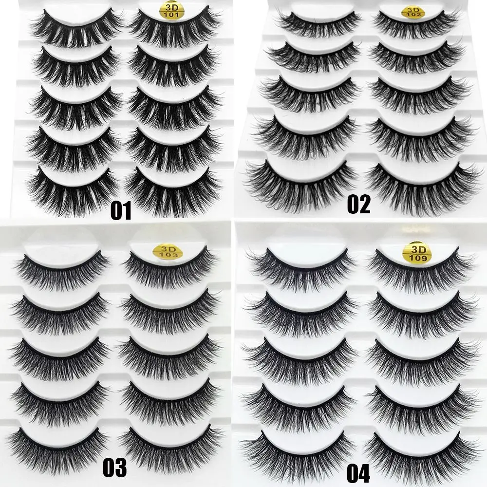 5 أزواج من SKONHED مكياج العيون الطبيعي Wispy متوهج الرموش الصناعية العين لاش تمديد تقاطعات ثلاثية الأبعاد شعر المنك الصناعي