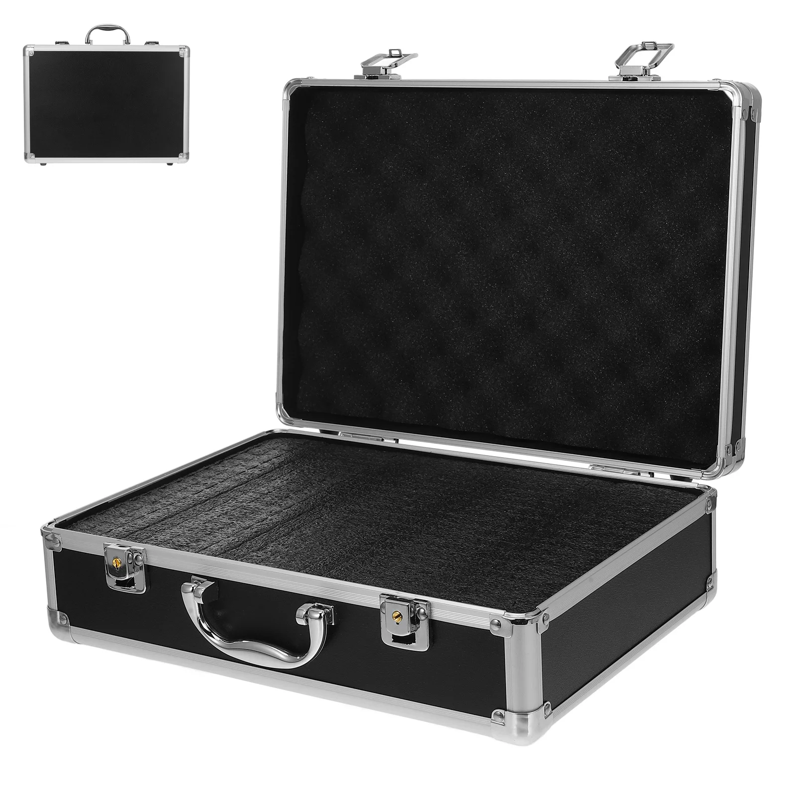 

Lockable Tools Case Aluminum Alloy Large Capacity Carrying Storage Box Durable Toolbox for Home School Garage Hospital