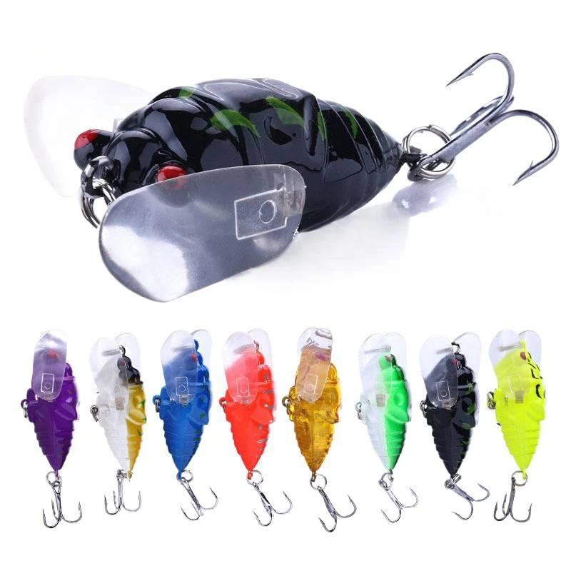 Hengjia Bionic Insect Fake Bait Floating Cicada Lure Freshwater Fish Attractant…