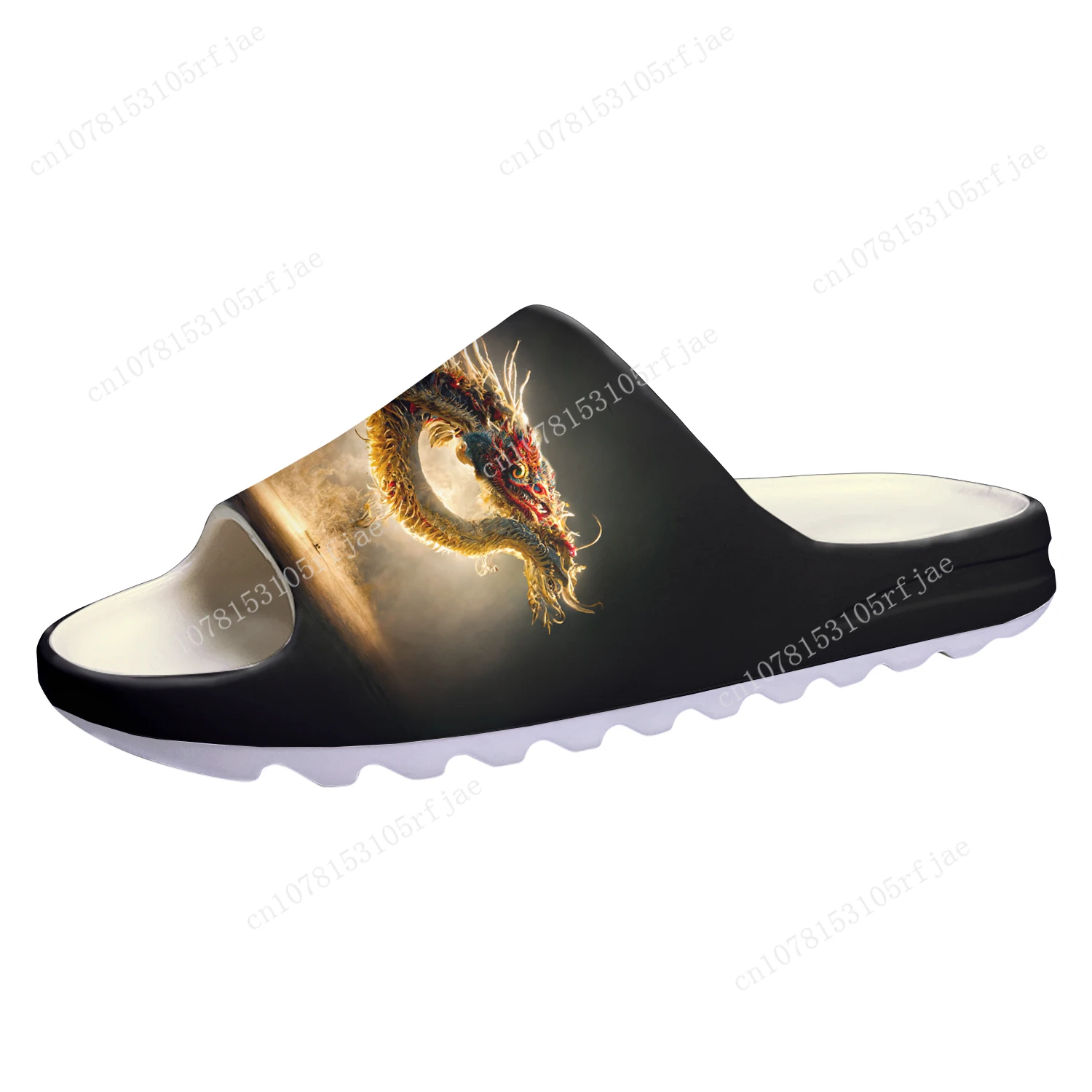 Chinese Dragon Tradition Animals Soft Sole Sllipers Mens Womens Teenager Home Clogs Custom Made Water Shoes on Shit Sandals