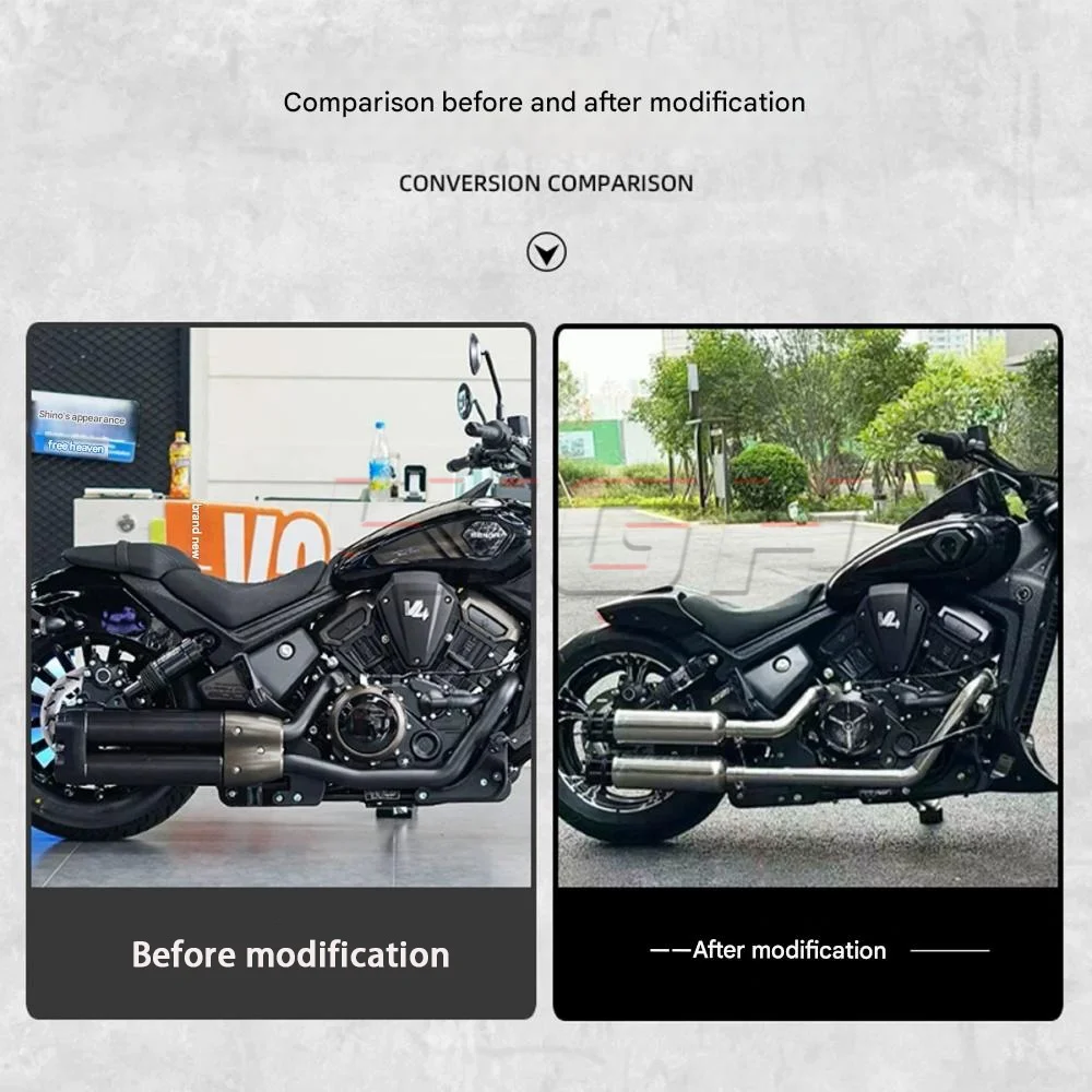 FOR BENDA Dark Flag 500 500 DARK FLAG dual exhaust pipe Gatling exhaust pipe with a deep resonant soundfor 500 dark flag