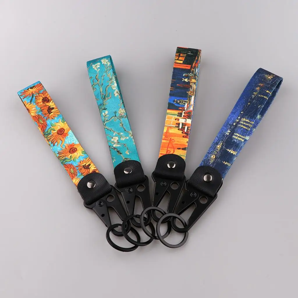 Original Novel Art Van Gogh Car Keychain Keys Holder Keyring Keychains for Men Women Gift Accessories Fashion Jewelry