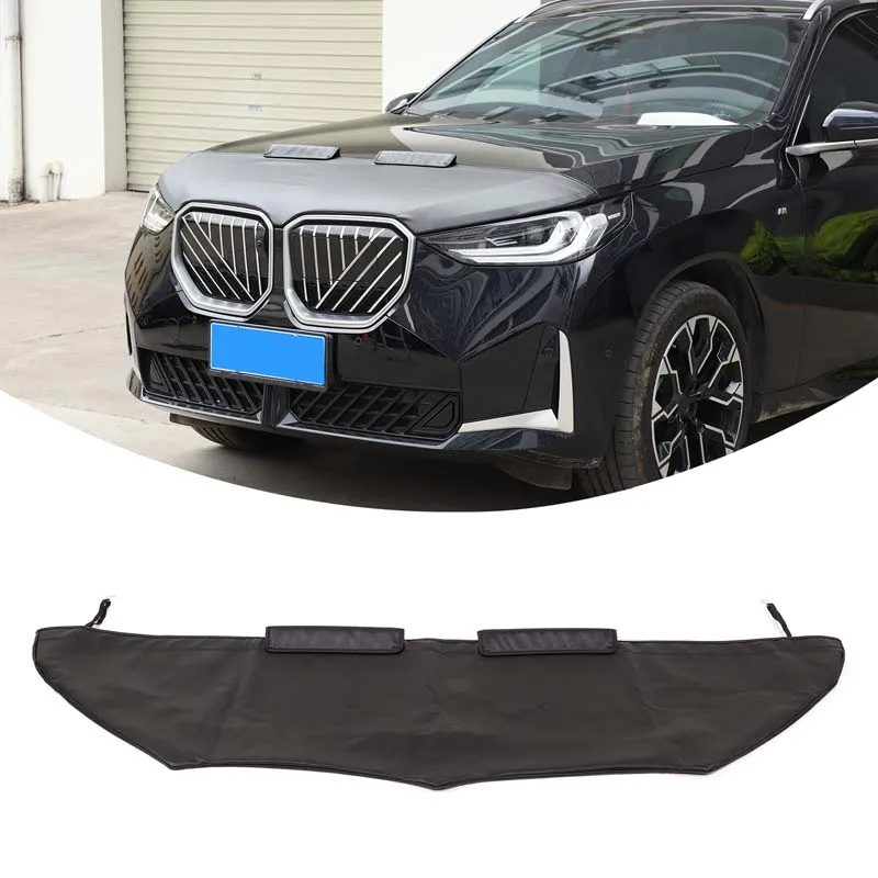 For BMW X3 G45 2025+ leather Black Car Hood Cover Stone Deflector Hood Protection Shield Sand Block car protection accessories