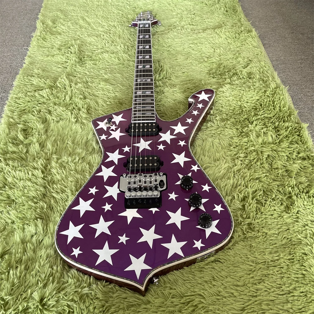 Iceman Electric Guitar Inlay, FR Bridge Rosewood Fretboard, White Hardware, Purple, Free Shipping, In Stock