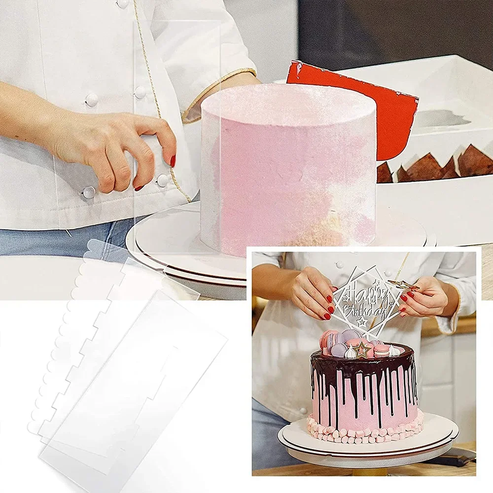 Transparent Cake Cream Scraper Cake Making Scraper Rectangular Acrylic Cake Baking Tool Cake Decorating Tools Kitchen Tools