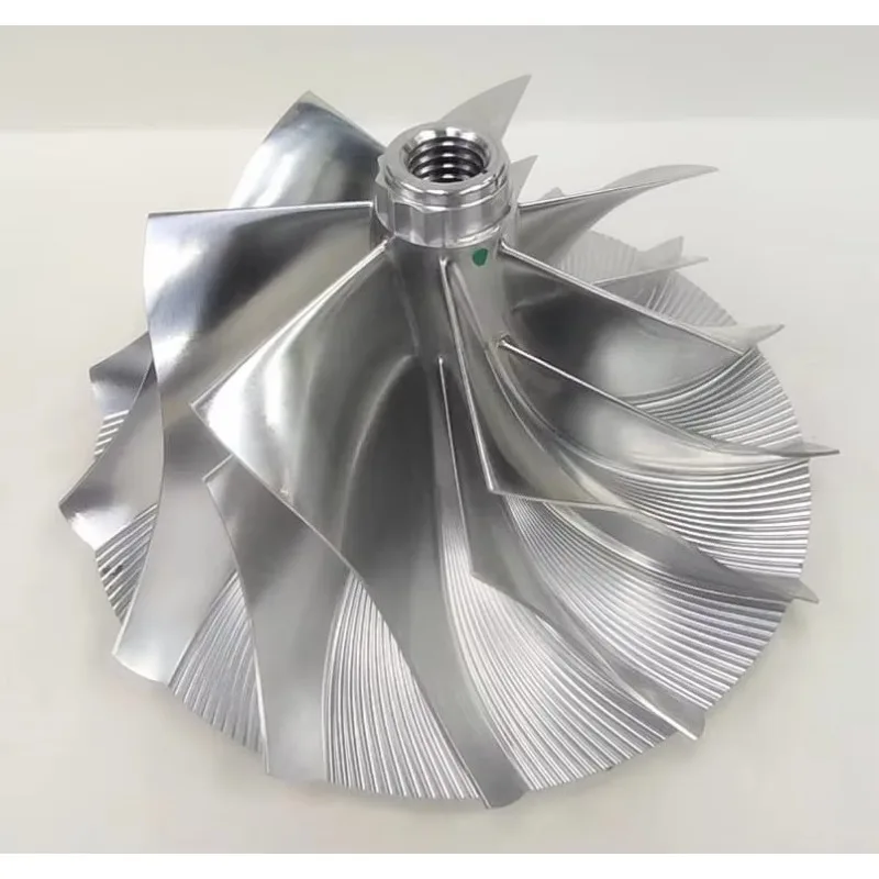 GT55 7 + 7 شفرات 98.00/133.84 مللي متر تصميم الجوز Dodecagon تصميم الأداء توربو طحن/الألومنيوم 2618/عجلة ضاغط البليت