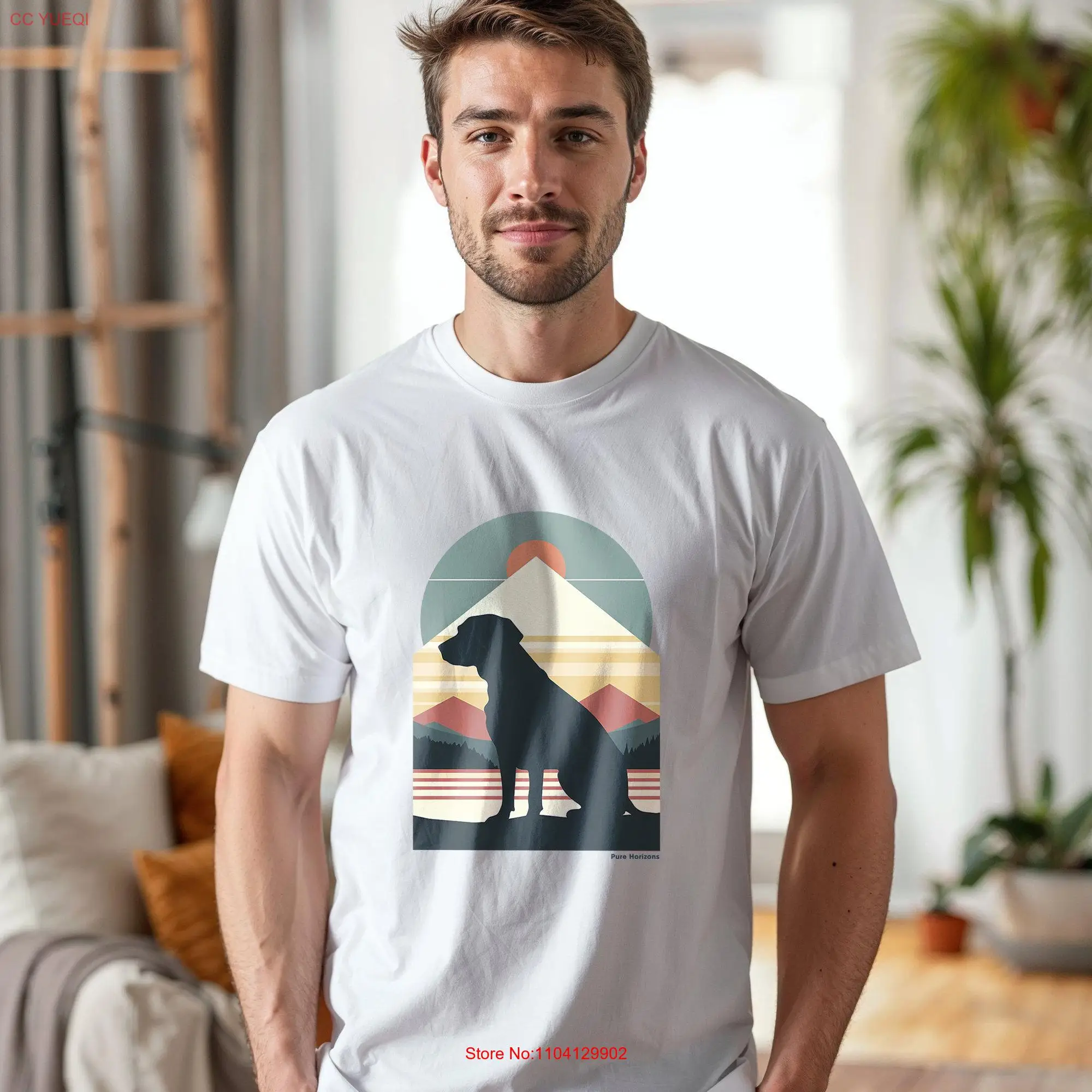 Dog Silhouette Sunset T Shirt Canine Mountain Horizon Pure Horizons Adventure Top Nature Companion  long or short sleeves