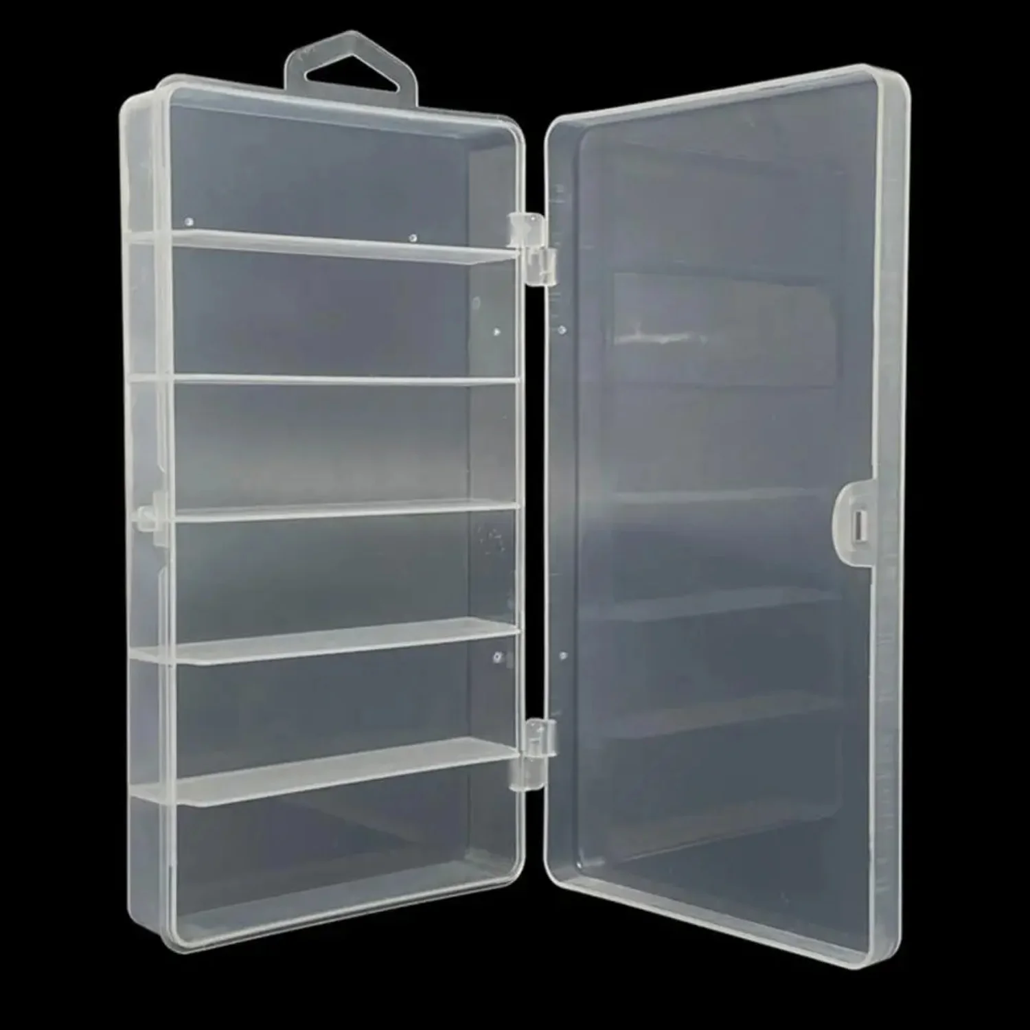 

Multifunctional Organized 17.5*9.5*3cm with 6 Slots Compartments Transparent Visible Plastic Fishing Lure Box Fishing Tackle box
