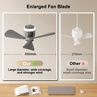 12000mAh Portable Ceiling Fans Outdoor Camping Fan Tent Air Circulator Cooler Rechargeable Electric Fan Remote Control LED Light 2