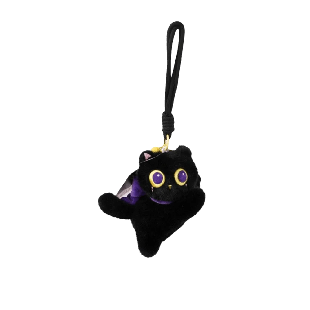 Kitten Soft Stuffed Black Cat Plush Cute Cat Big Eye Stuffed Kitten Doll Portable vegetable Plush Keychain Handbag Accessory