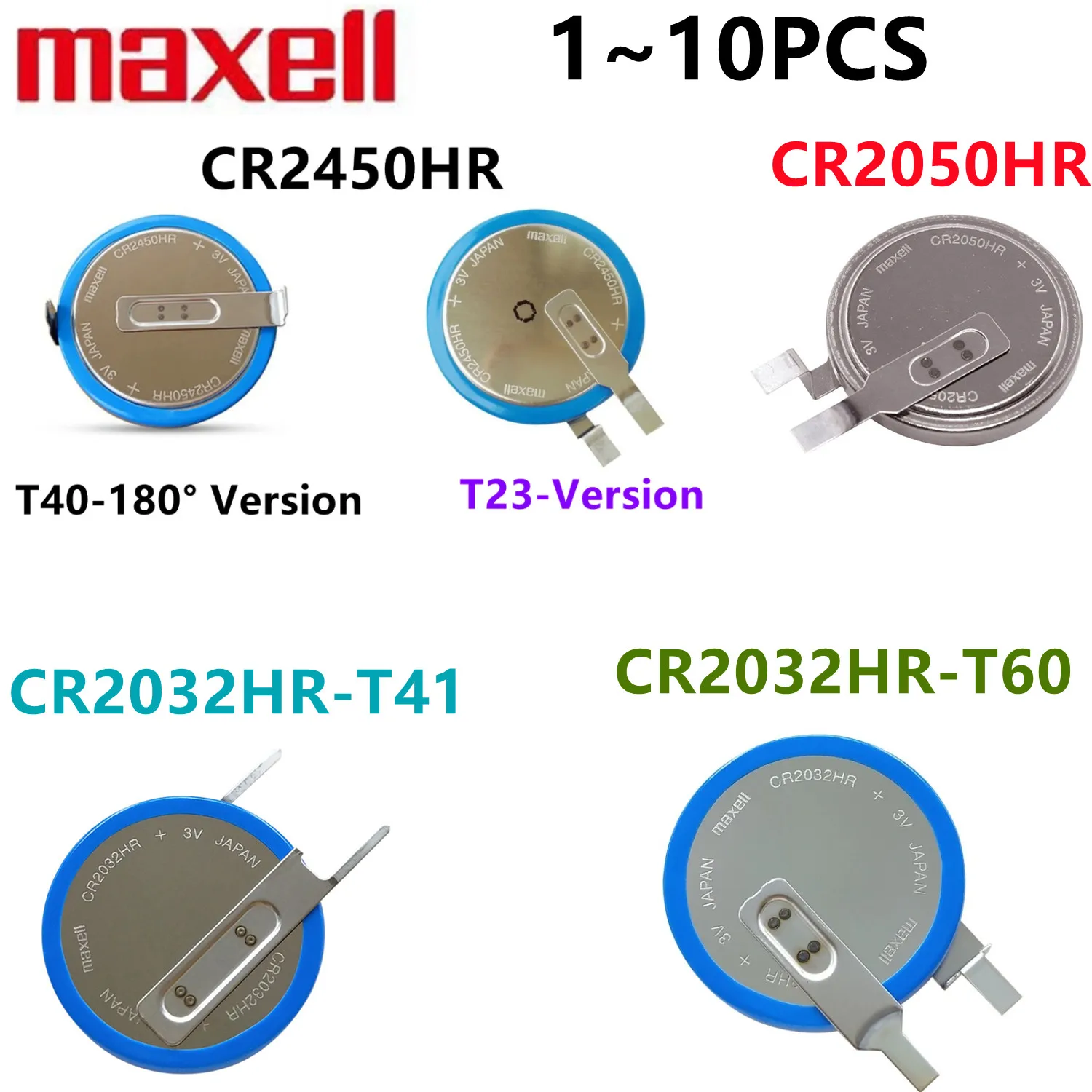 Оригинальный CR2050HR CR2050 HR CR2450 T23 CR2450HR T40 CR2032HR T41 T60 Ноги Автомобильный аккумулятор давления в шинах, устойчивый к высоким температурам