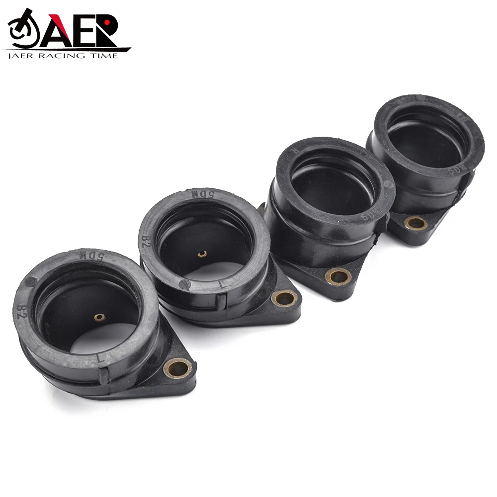 4PCS Motorcycle Carburetor Intake Manifold Adapter Boot For Yamaha 5DM-13586-01 FZS600 FZS 600 FAZER 600 1998-2003