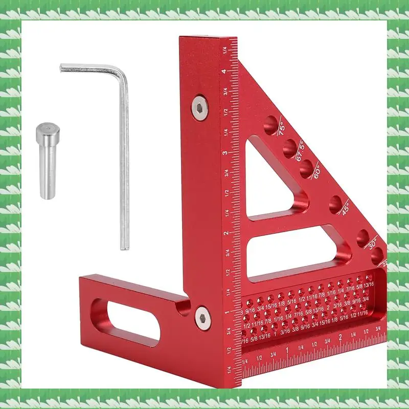 ONCE Measurement Tool Woodworking Square Protractor Aluminum Alloy Woodworking Square With Dowel Pins Angler Scriber
