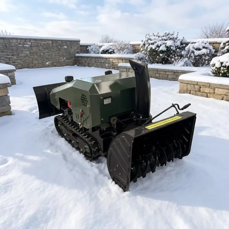 Remote Control Electric Snow Blower Robot Snow Sweeper Battery Powered Tracked Autonomous Machine HD Brand for Municipal