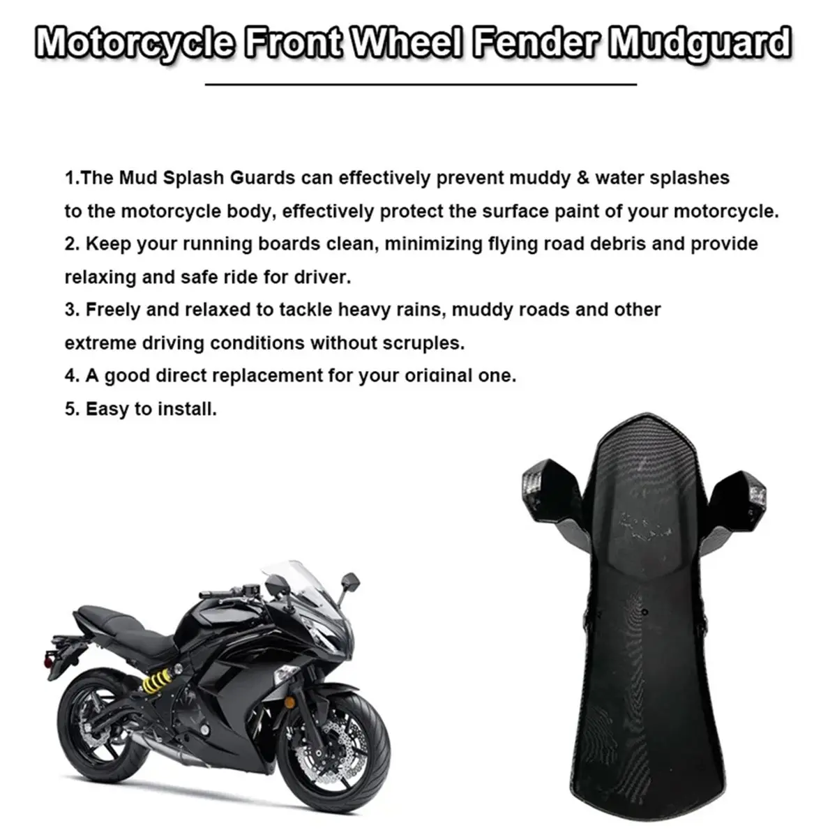 A13Z-Fit For KAWASAKI ER-6N ER-6F ER6N ER6F NINJA 650/R 2012-2016 Motorcycle Front Mudguard