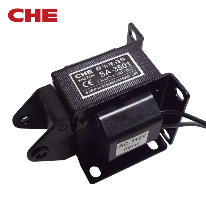 SA-3501 Factory Directly traction electromagnet Attractive force 3kgf 29.4N Stroke 20mm CE marked AC Push Pull Solenoid
