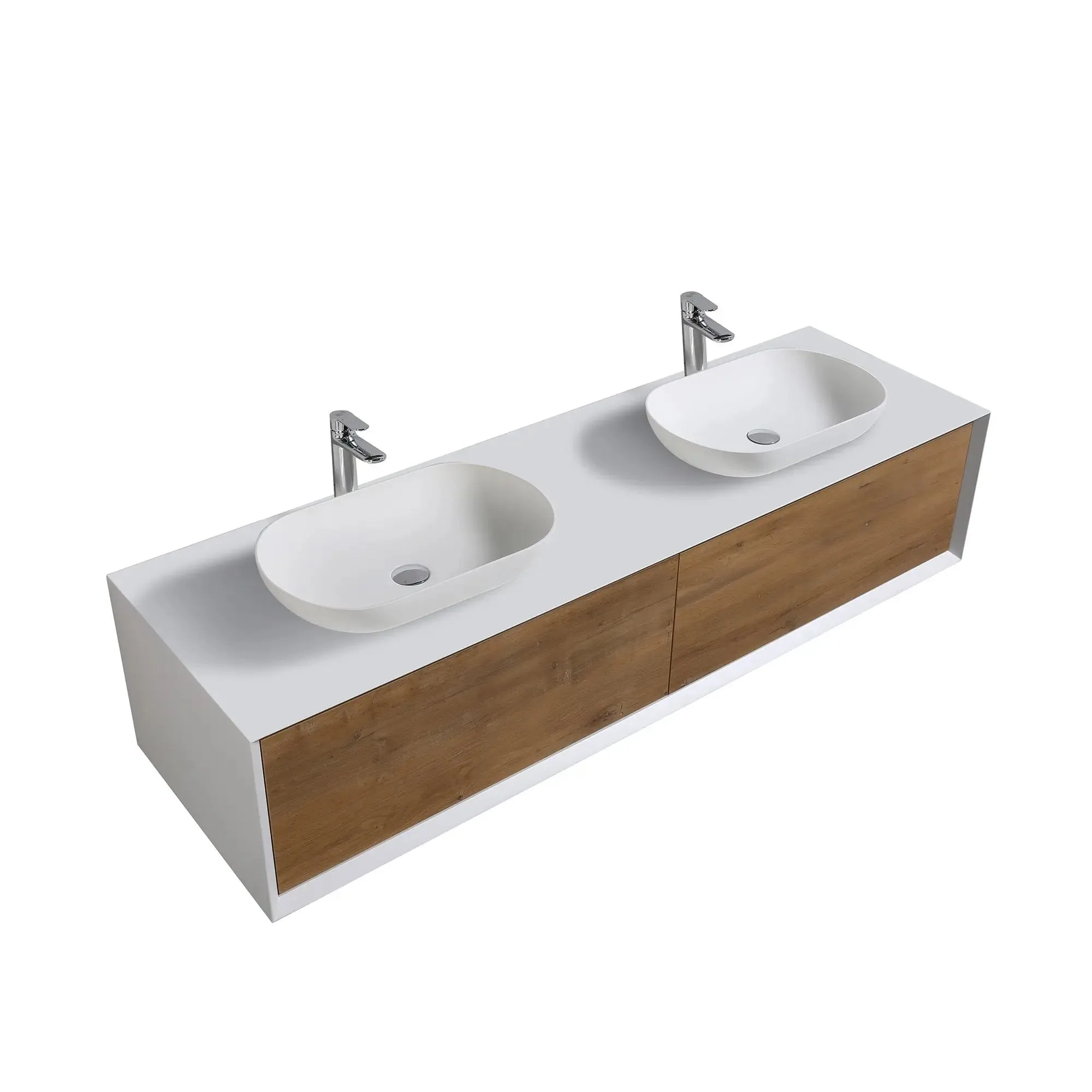 Extra Large 72 Inch Double Vanity Set for Master Bathroom Home Renovation with Vessel Sink – Bathroom Cabinet