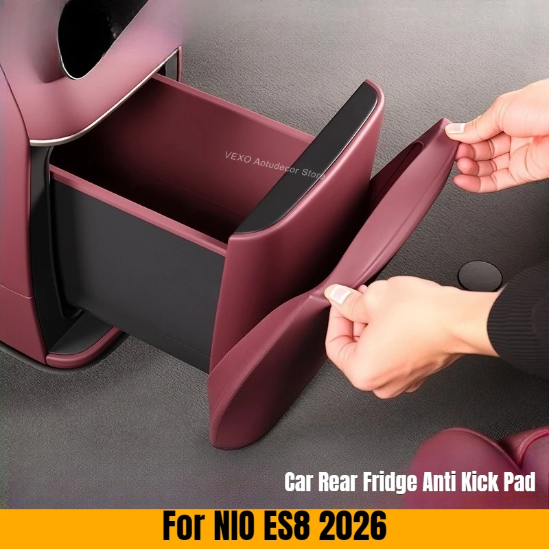 

For NIO ES8 2026 Car Refrigerator Anti-Kick Pad Protective Cover Silicone 2nd Row Center Console Rear Fridge Anti-scratch Mat