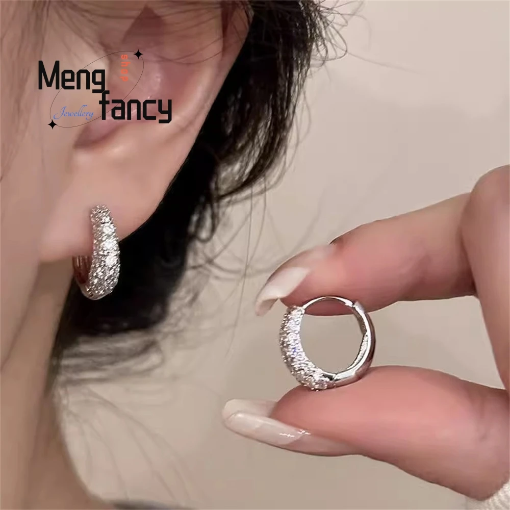 

Light Luxury And Exquisite Zircon Full Diamond Ring Earrings Light Luxury And High - End Style, With A Retro And Fashionable Tou