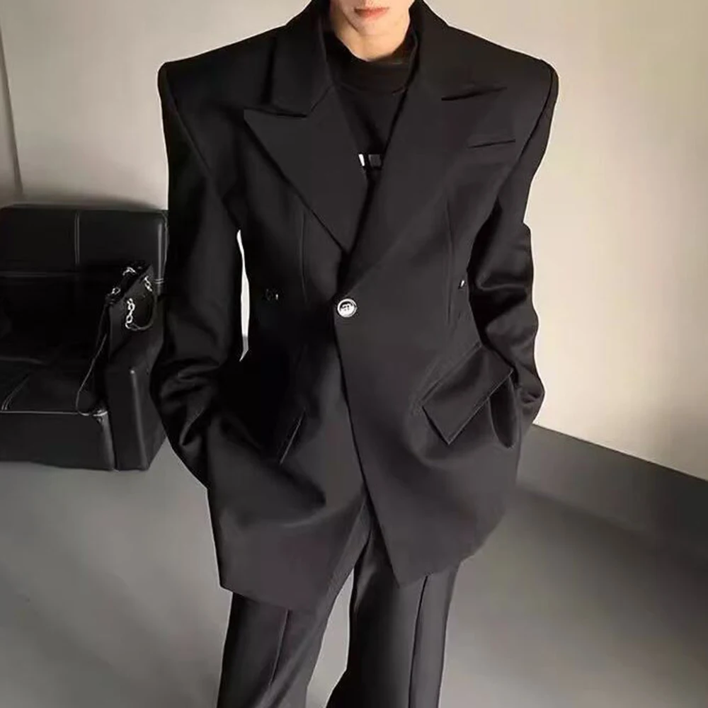 

Men's Waisted Long-Sleeved Suit Jacket American Retro Fashion Trend High Street Loose Casual Niche Autumn And Winter Men's Tops