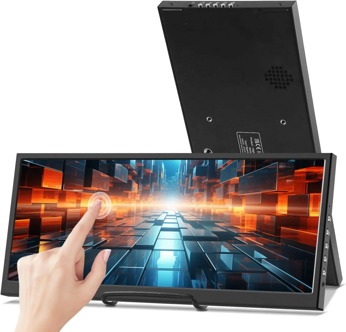 12.3 inch 1920x720 IPS Screen Monitor, HD LCD Bar Extender Monitor for Laptop/PC/Switch/Xbox, Type-C & HDMI Ports