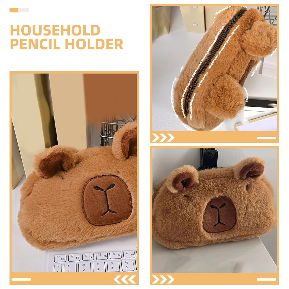 Plush Pencil Case Holder Lovely Bag Cartoon Adorable Decorative Multi-function Household