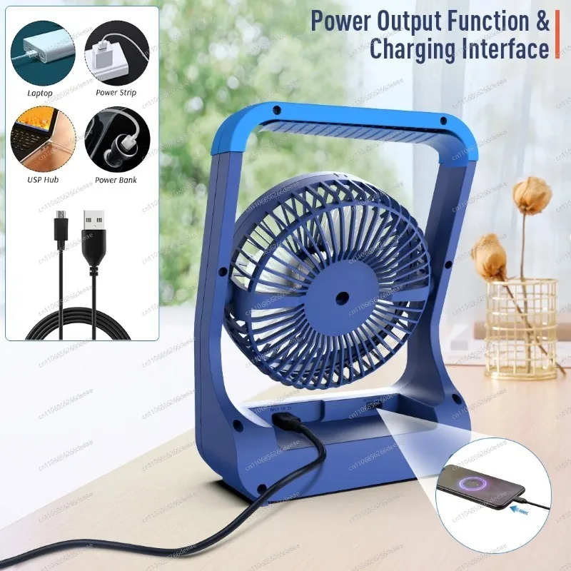 YBJ-Battery Operated Fan 20000mAh Rechargeable USB Portable Camping Fan 2/4H Timer 3 Speed for Office Outdoor