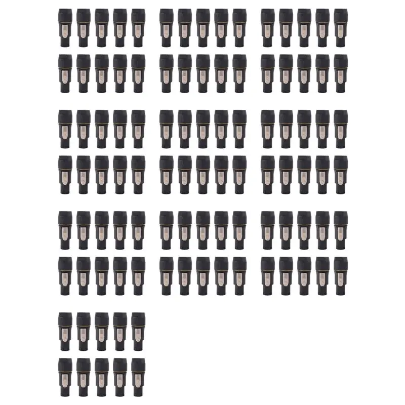 CHCH 100Pcs 3Pins True Locking Connector Female Plug Jack NAC3FX-W NAC3MX-W PA66 Material IP65 Grade Waterproof