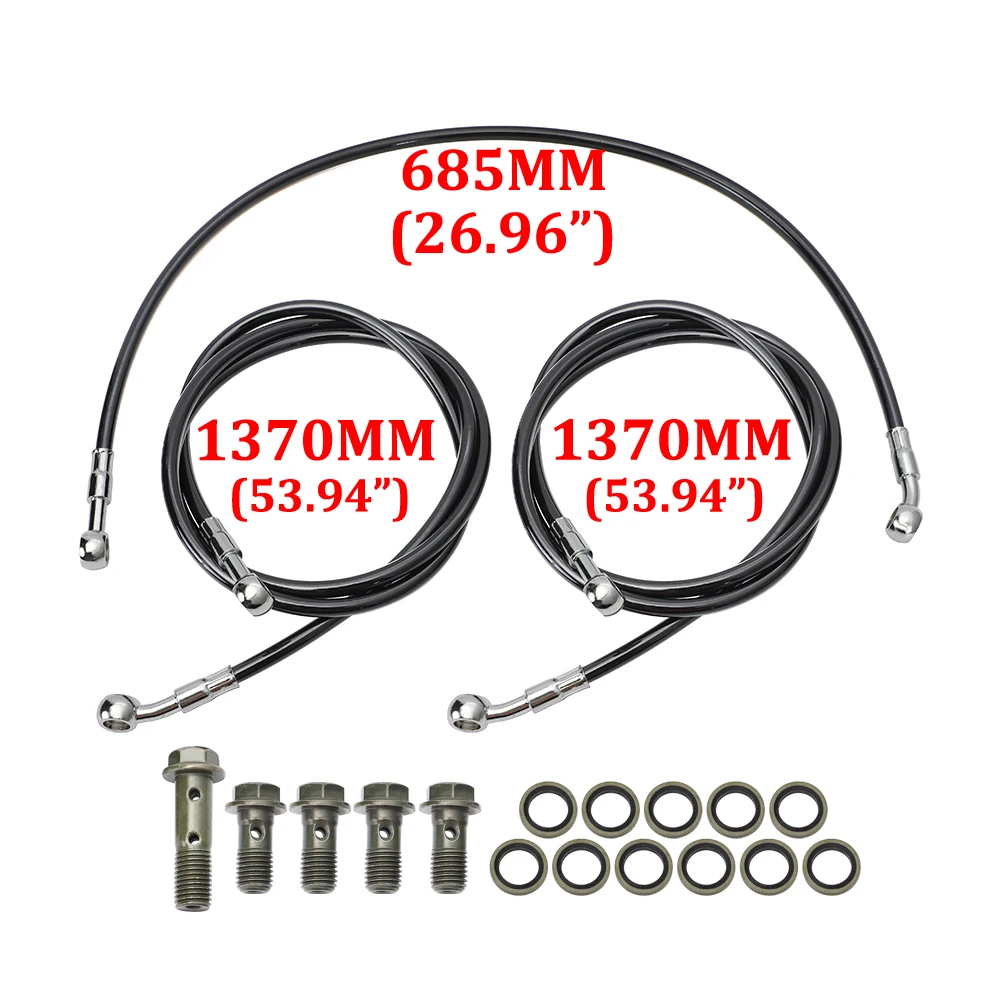 

90-06 For Yamaha Banshee 350 YFZ350 YFZ Stainless Steel Braided Protection Layer Front Rear Brake Lines Kit With Bolts Washer