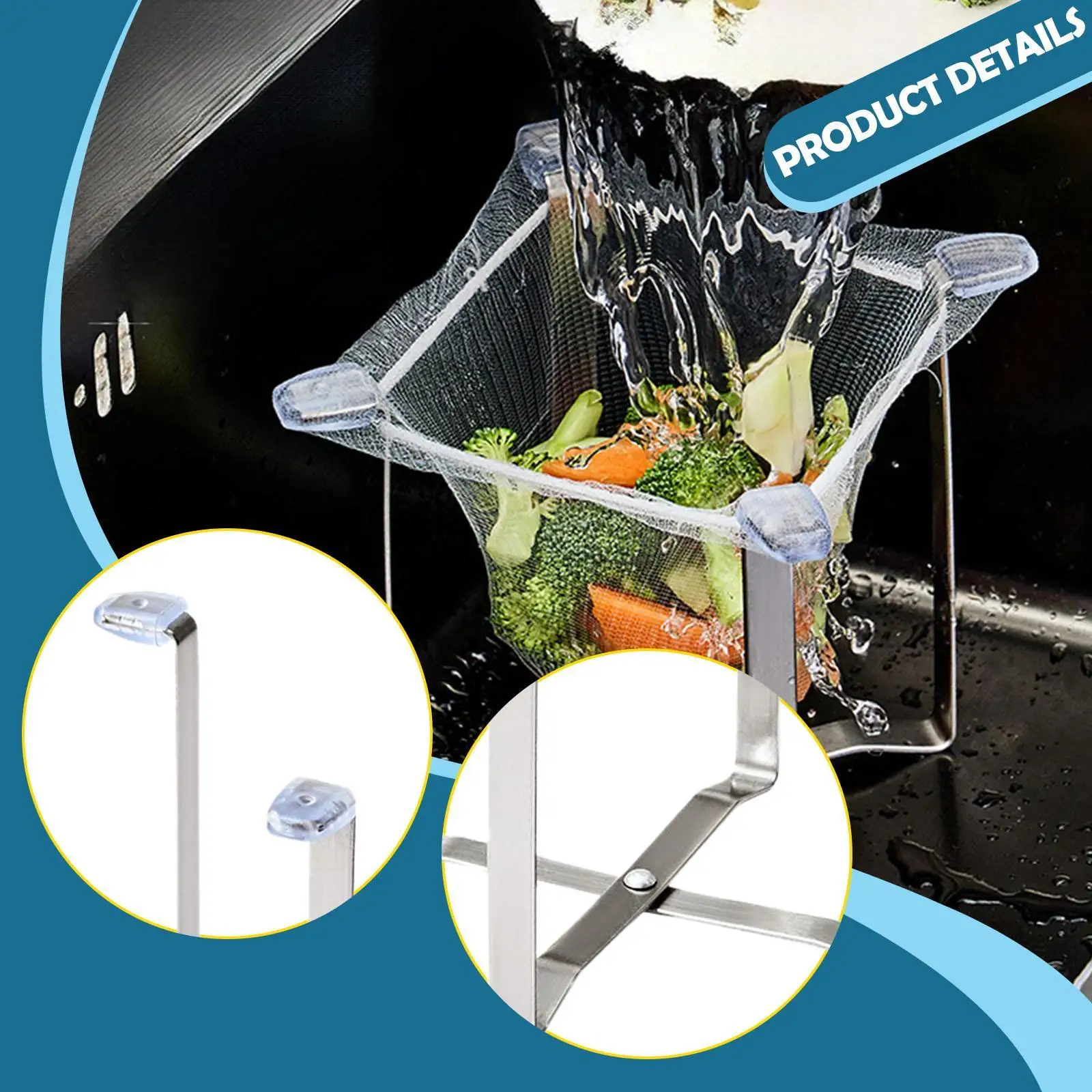 

Mesh Kitchen Sink Strainer Basket Holder Anti Clogging Sink Trash Catcher for Kitchen Basin Cleaning