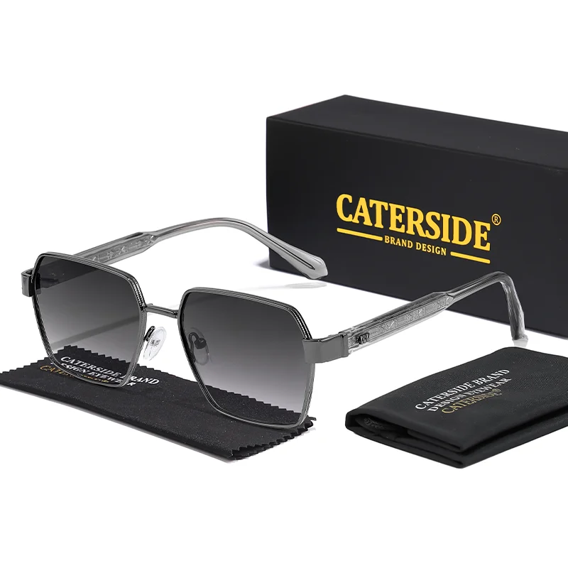 

Caterside Retro Simple Sunglasses for Men Square Core Insert Leg Personalized Design Sun Glasses Party Travel Eyeglasses
