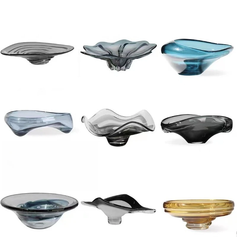 

Italian light luxury restaurant glass fruit plate, soft decoration jewelry restaurant bar counter cabinet living room