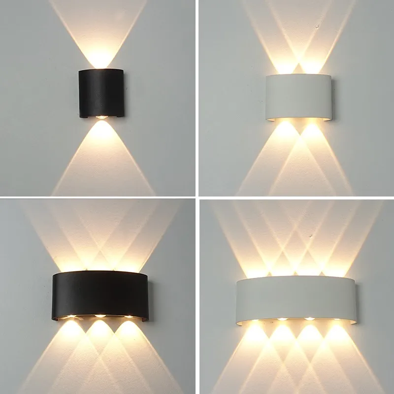 Aluminum LED Wall Light IP65 Waterproof Outdoor Porch Garden Wall Lamp Indoor Bedroom Bedside Home Decoration Exterior Interior
