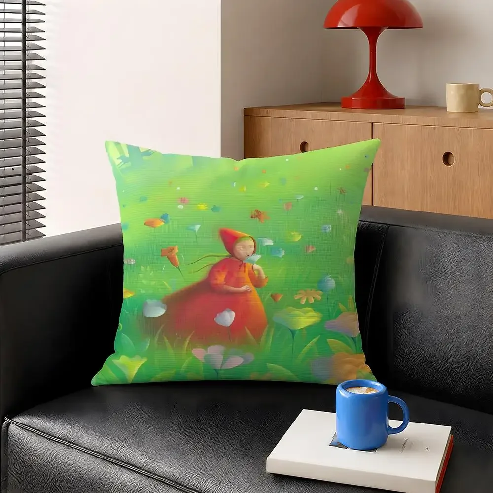 Artist Nicoletta Ceccoli Surreal Art Cushion Cover Decorative Pillowcase Soft Short Plush Cozy Durable Sofa Home Decor Items