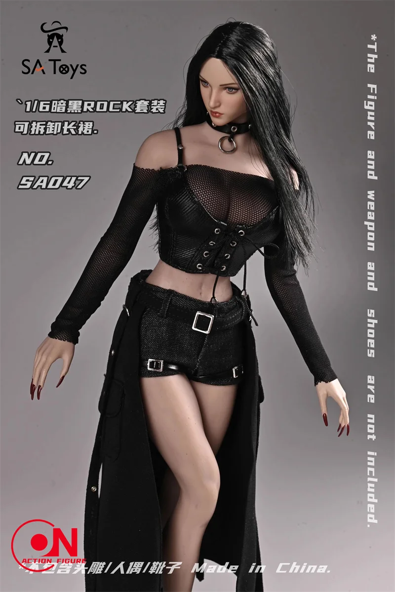 SA Toys SA047 1/6 vestito femminile stile roccia scura gonna lunga staccabile vestiti modello Fit 12 ''Action Figure bambole del corpo In magazzino