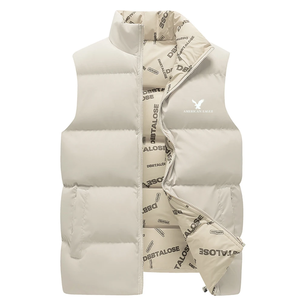 Gilet épais à col haut pour hommes et femmes, veste sans manches à fermeture éclair, monochrome, automne, nouveau, 2024