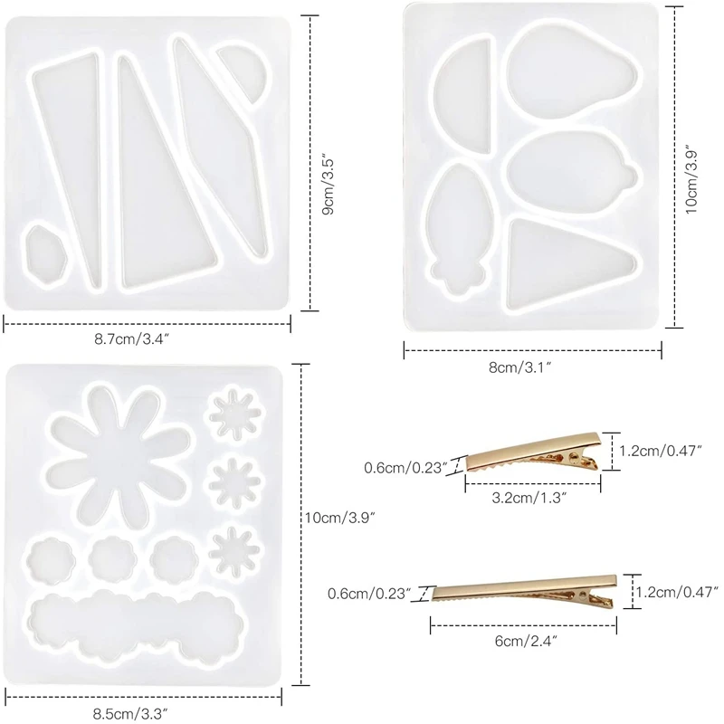 ジュエリー作り用の樹脂金型,ヘアピン,金属製ヘアクリップ,日曜大工のペンダント,手工芸品の装飾