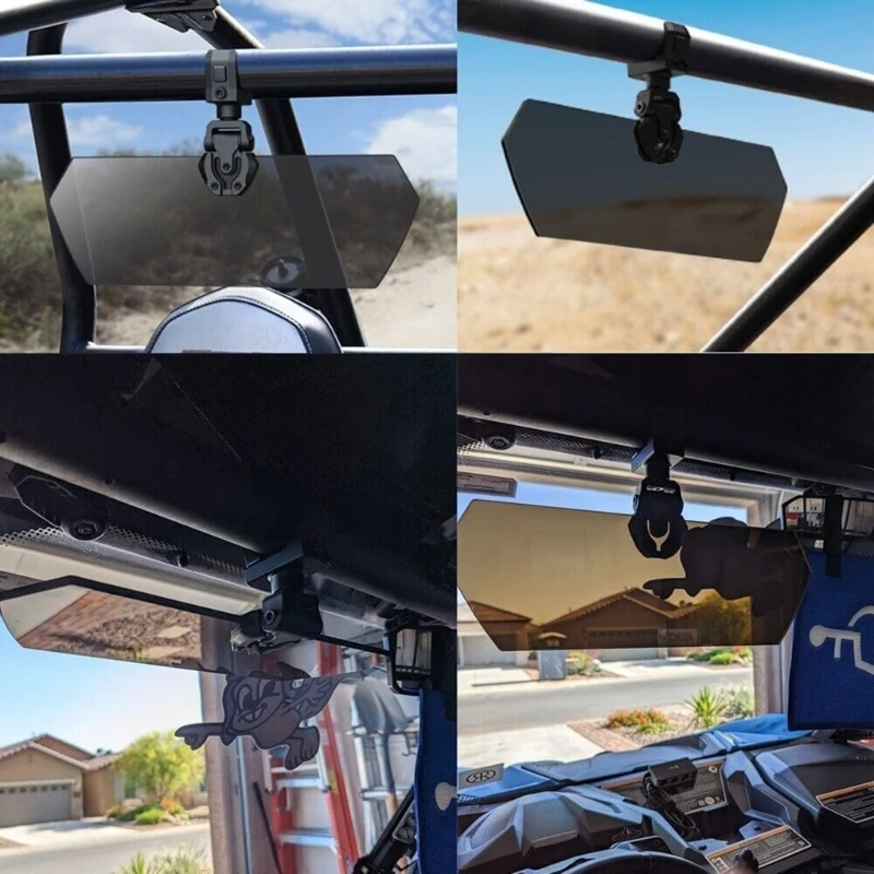 UTV Accessory UTV Sun Protections Visors Fit 1.5''-2'' Roll Bar Polarized Anti-Glare Sun Visors Work with Windshield GTWS