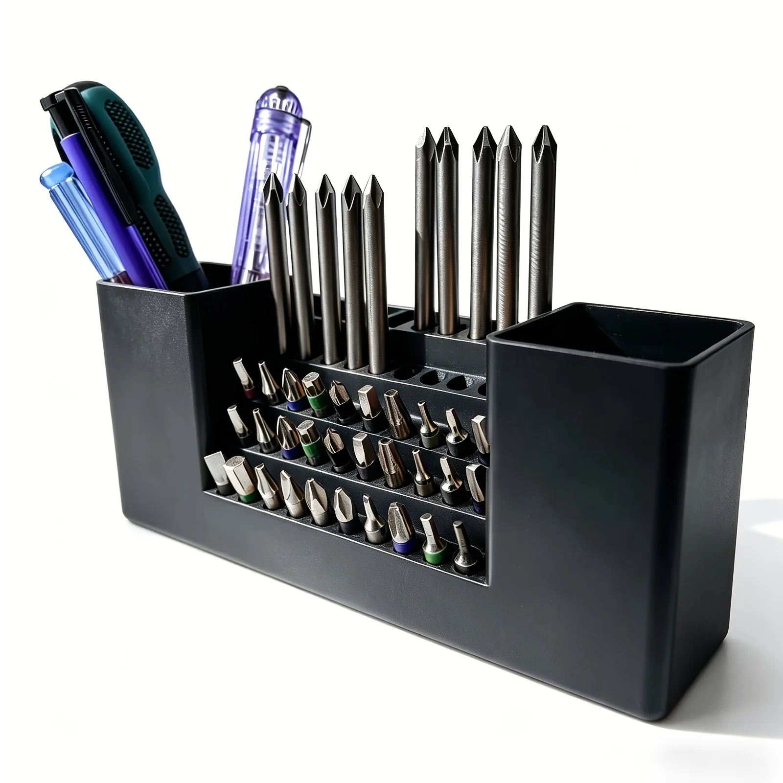 50-Loch-Bohrer-Organizer, Schraubendreher-Bithalter, Aufbewahrungswerkzeugkasten, robuste Werkzeugtasche mit Power-Geschenk-Power-Rack – Detail 5