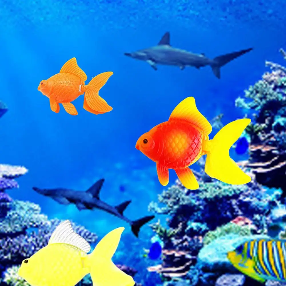 5*3cm Artificial Fish Plastic Swim Gold Fish Aquarium Tank Decoration Ornament Realistic Goldfish Model Landscape Animals Figure