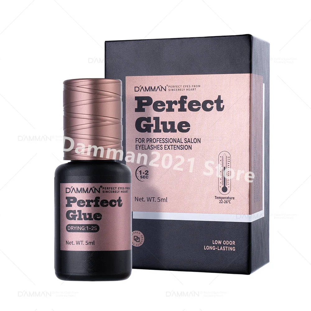 Damman Wimpernkleber, professioneller Wimpernkleber für Wimpernverlängerung, schnell trocknender Wimpernverlängerungskleber, Flase Wimpernzubehör
