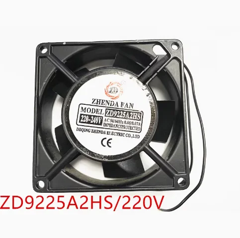 

ZD9225A2HS AC 220-240V 0.08/0.07A 92x92x25mm 2-Wire Cooling Fan