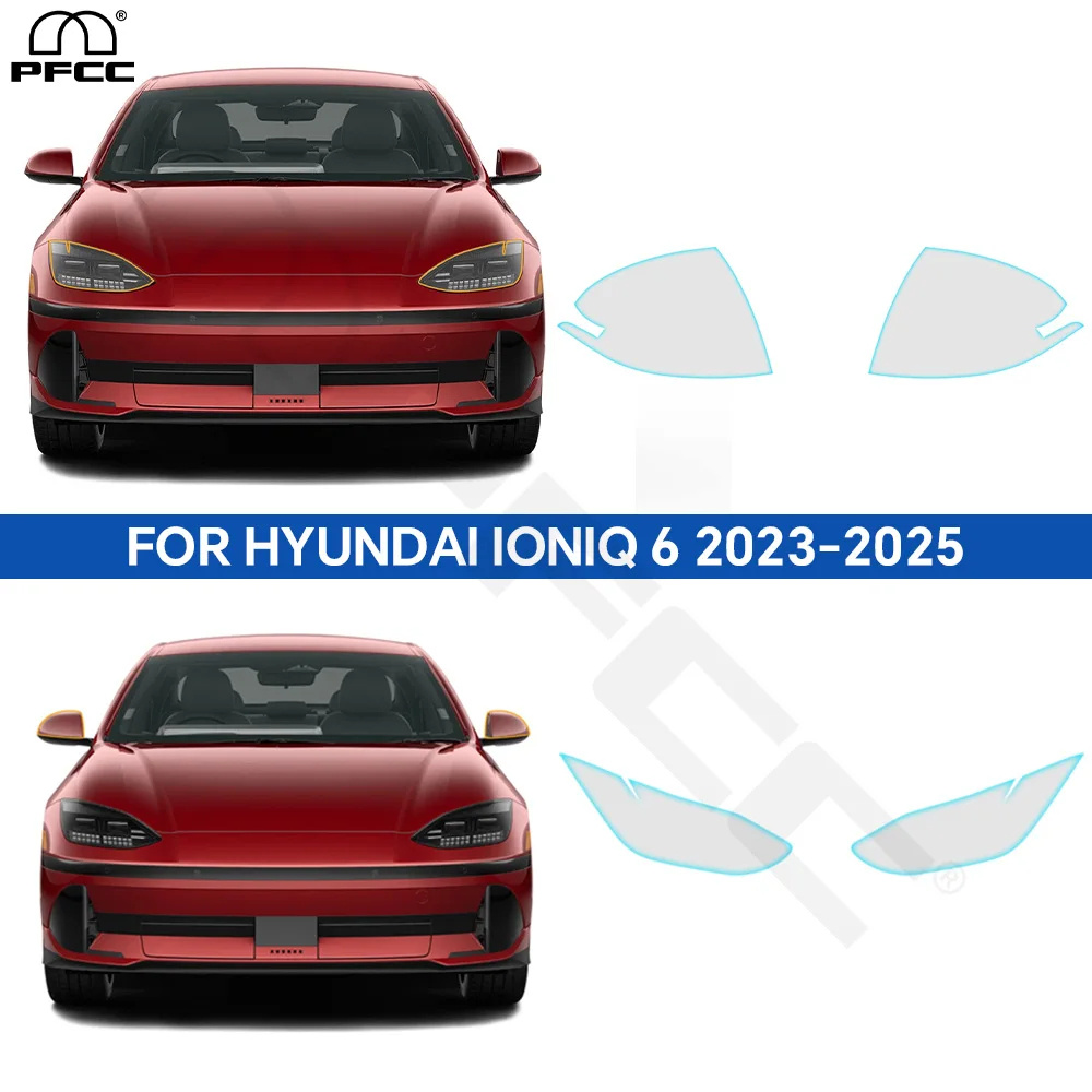 

For Hyundai IONIQ 6 2023-2024 PPF PreCut Clear Headlight Rearview Car Paint Protection Film Transparent Invisible Car Accessorie