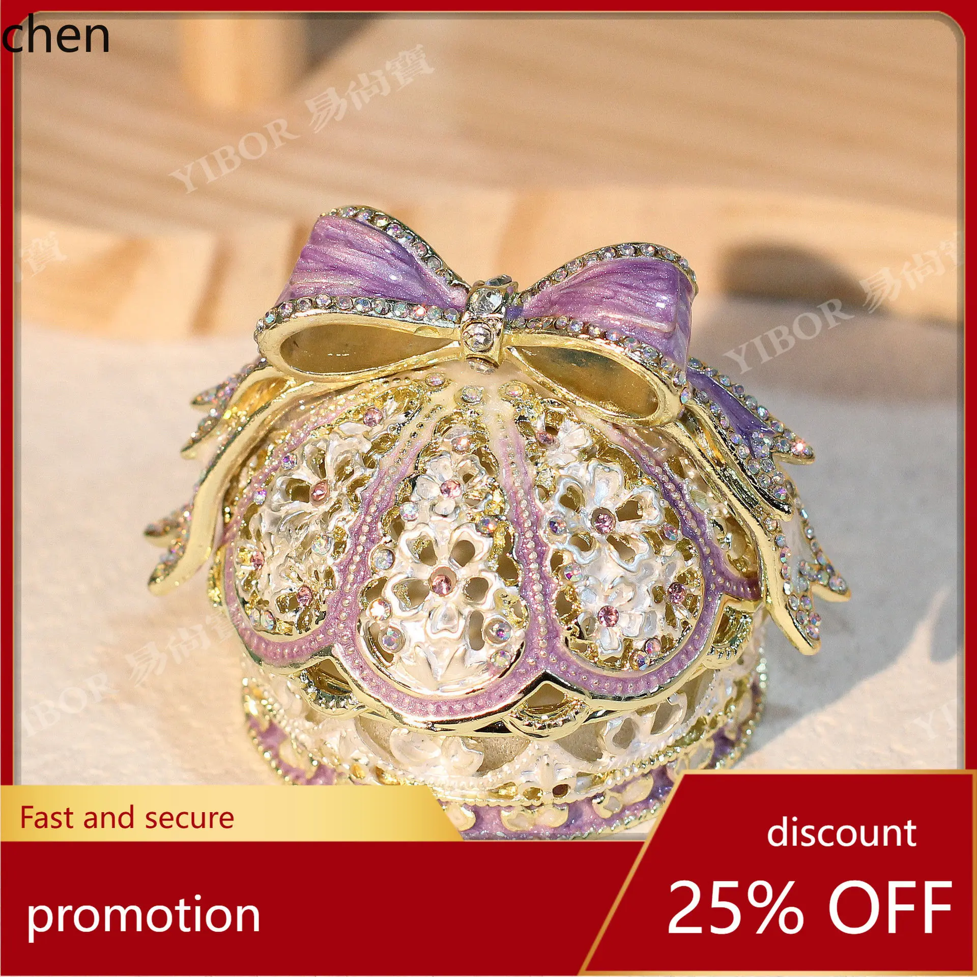 

H1 New Valentine's Day Gift Bow Crown Jewelry Box Enamel Crown Gift Box Creative Birthday Present