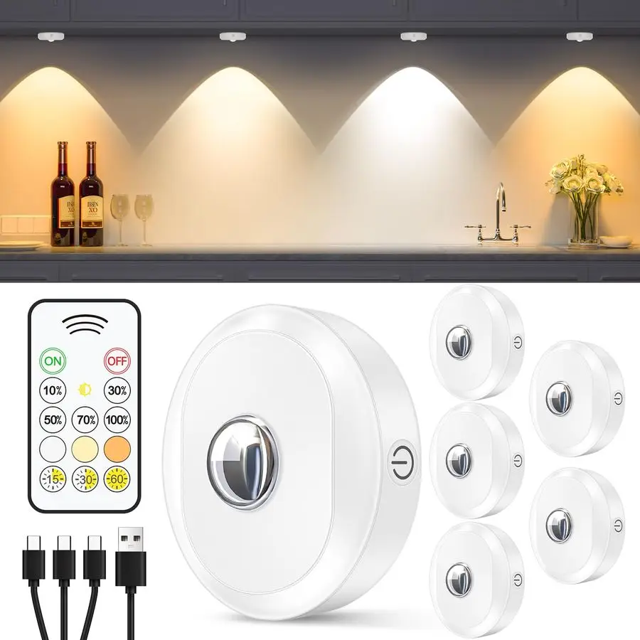 

Перезаряжаемые шайбы с дистанционным управлением, 3-цветной температурой и функцией синхронизации, регулируемой яркостью крана, приклеиваемы под кабиной