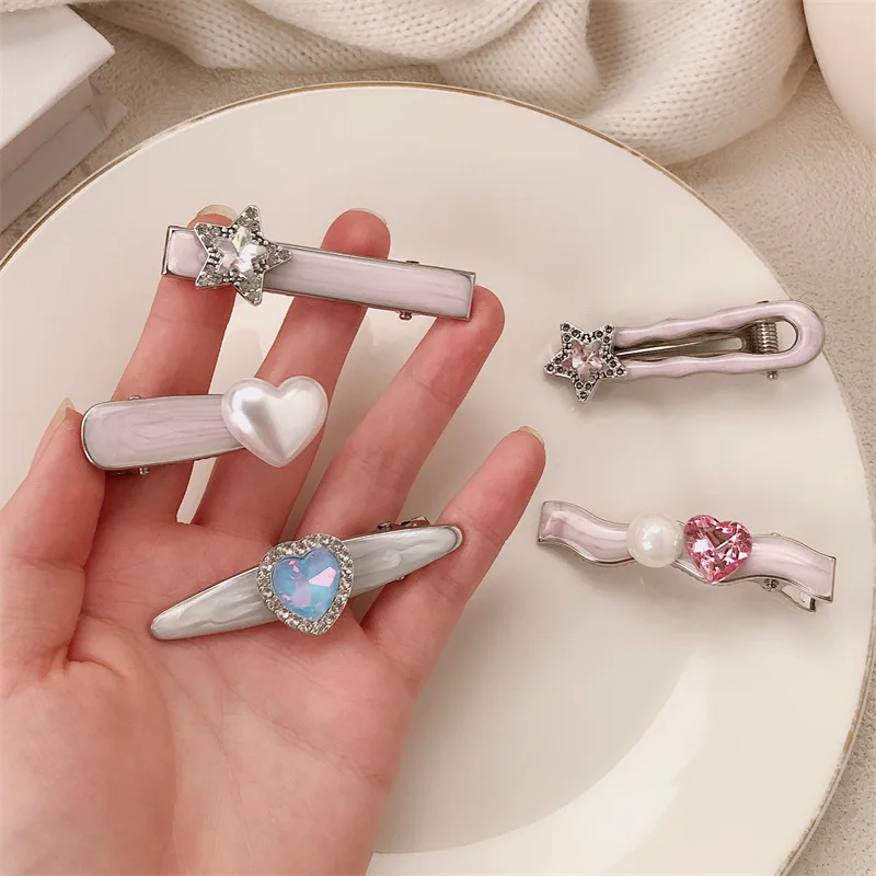 

Bow Hairpins Cute Bangs Clip Double Ponytail Decorative Hair Clip Women Girls Y2K Duckbill Hairpin Personality Side Headwear