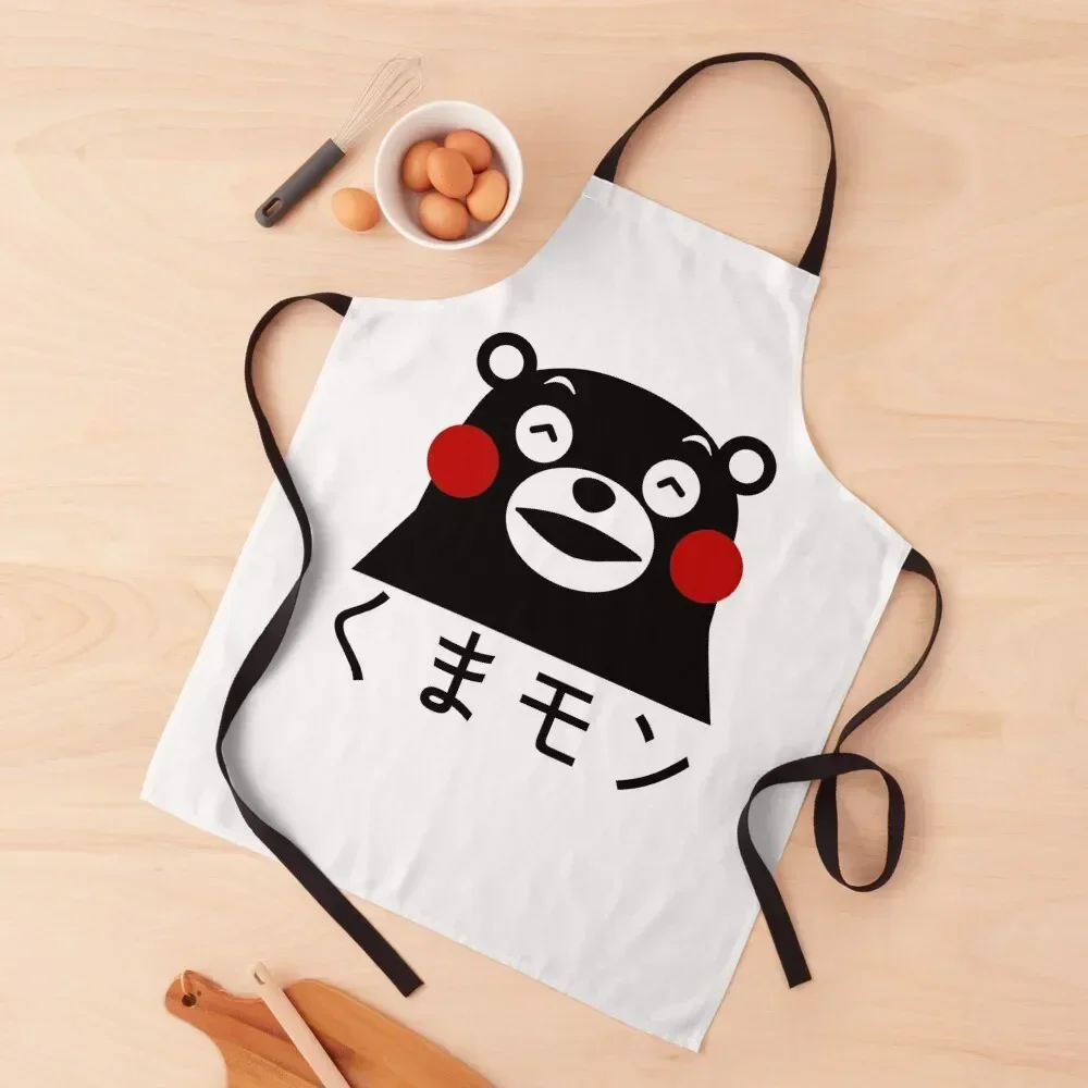 Cute Kumamon White Apron for kitchen useful Kitchen accessories New year's Apron